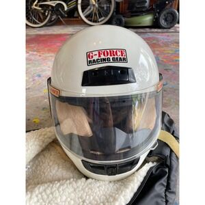 G Force Racing Gear Full Face White Snell 95 Certified Helmet